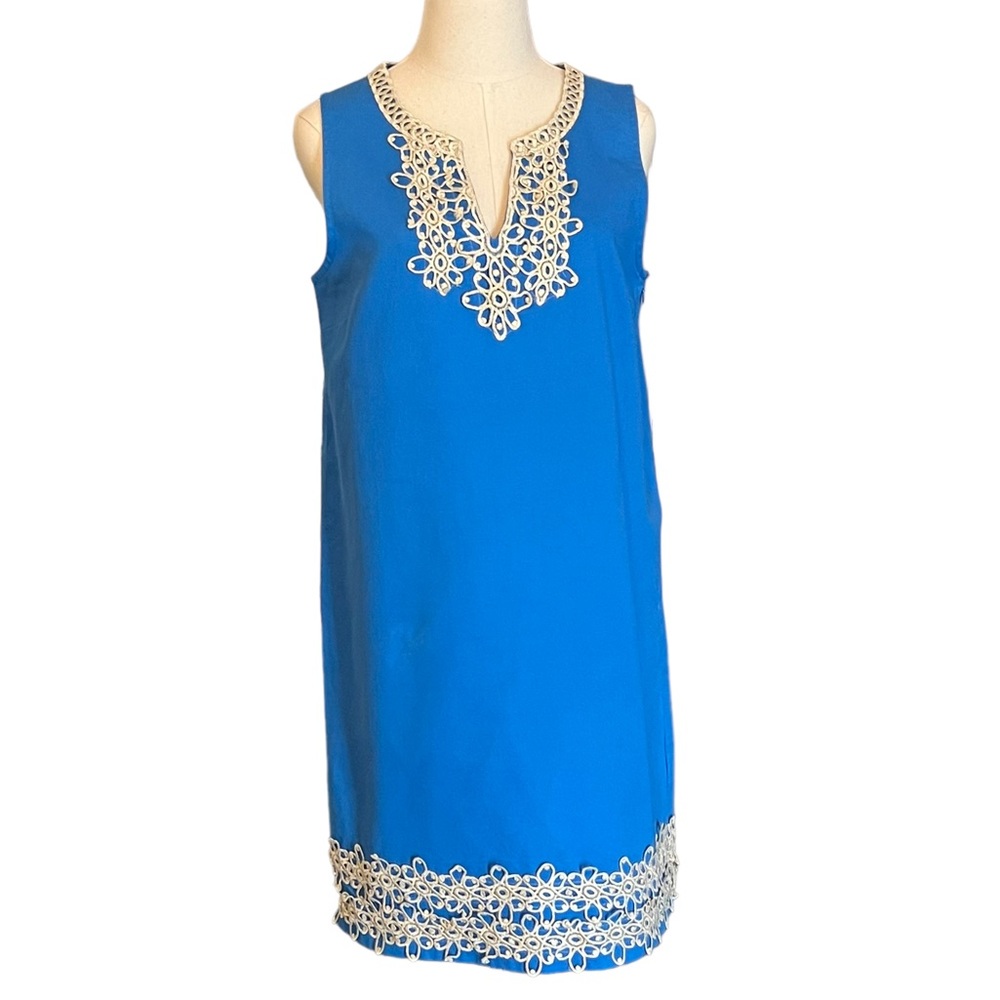 Mud Pie Blue Blakley Shift Dress Size Large